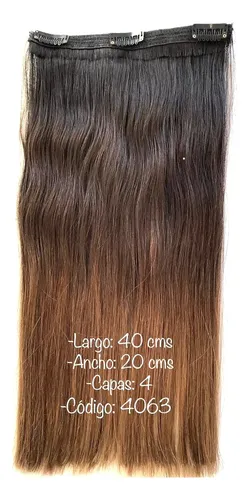 4 Capas Cortina Pelo Cabello Natural 40 Cms X 20 Micropeinet