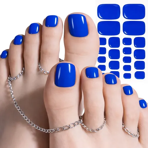 Tiras De Uñas Gel Para Pies Autoadhesivas 22u – No Necesita Lampara UV – Azul