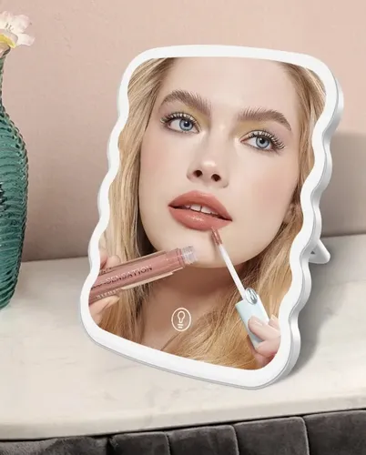 Espejo Maquillaje Luz Led Ondulado Aesthetic Tactil Usb