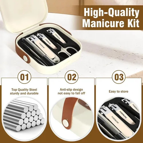 Set De Manicura 7 En 1 Pisemuak Con Estuche De Viaje