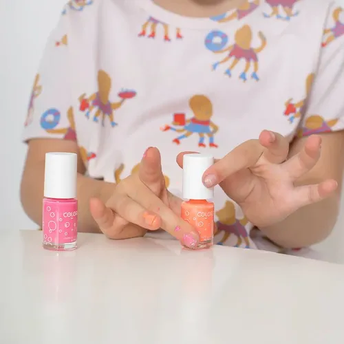 Set De Esmaltes X2 Lavable Infantil Color Violeta y Celeste