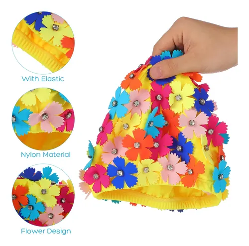 1 Pieza Sombrero De Baño Floral Para Mujer En Nylon
