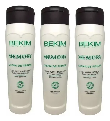 Kit Crema De Peinar Rulos Bekim Memory Cream Curl 250g X3