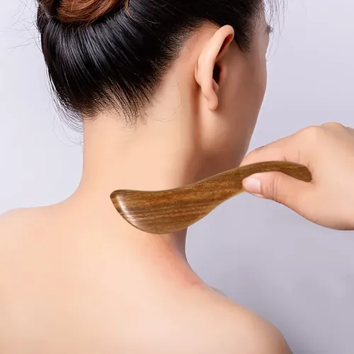Yueton 2pcs Sándalo Raspado Madera Gua Sha Tabla G