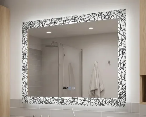 Espejo Baño 70×90 Led Fría Antiempaño, Reloj Y Temperatura