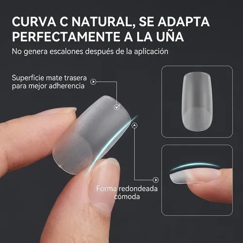 Tips Uñas Postizas Cuadrado Mate 120 Tips X2 Cajas