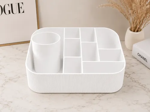Organizador De Maquillaje Blanco Porta Cosméticos Premium