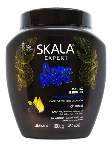 Crema Skala Expert P/ Cabellos Lama Negra Carbón Activado 1 Kg