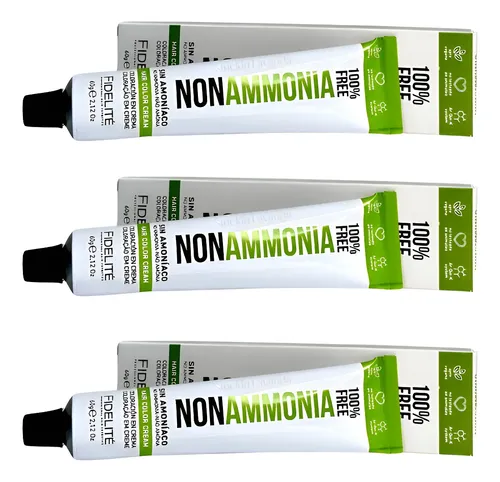 Fidelite Tintura Non Ammonia 100% Free Sin Amoniaco 60g X3