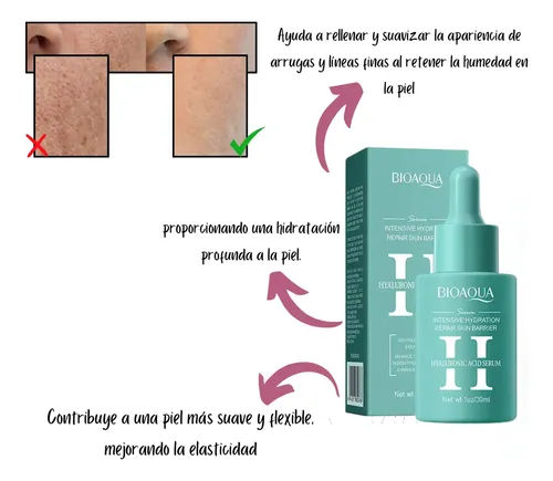 Sérum Ácido Hialurónico Facial Bioaqua Hidratante Aplicación