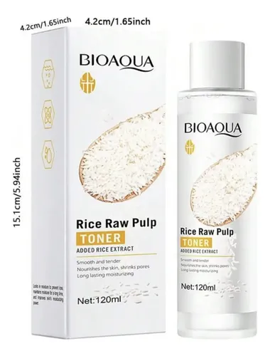 Tónico Facial De Arroz Bioaqua 120 Ml Hidratante Todo Tipo De Piel Día/noche