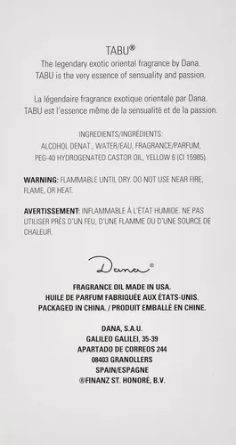 Eau De Cologne En Spray Dana Tabu Para Mujer