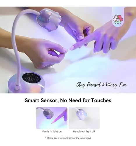 Lámpara Led Uñas Profesional Uv 30w Inalámbrica Morada