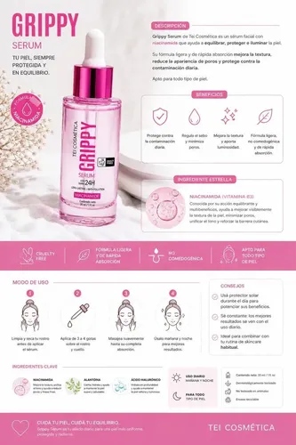 Serum Grippy Niacinamida Hidratante 24 Hs 30 Ml