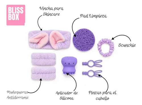 Caja Skincare Limpieza Facial Vincha Orejas Box Regalo