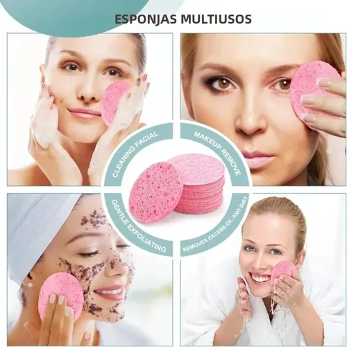 Esponja Facial Comprimida De Pulpa De Madera X50