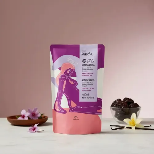 Crema corporal hidratante Tododia de Natura Refil, 400 ml, fragancia de ciruela y flor de vainilla