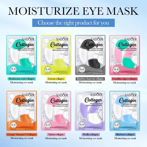 8 Mascarillas De Colageno Para Contorno De Ojos Ojeras Normal