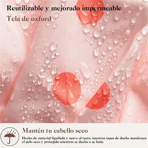 2 Pcs Gorros De Baño Ducha Impermeable Para Mujer Ajustable