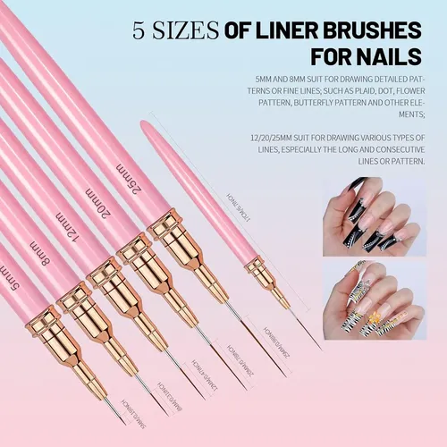 Kit Profesional Pinceles Y Herramientas Para Arte En Uñas