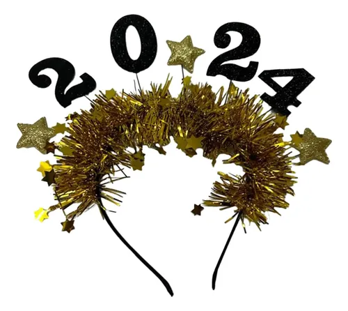 Diadema De Feliz Año Nuevo 2024, Accesorio Para El Oro