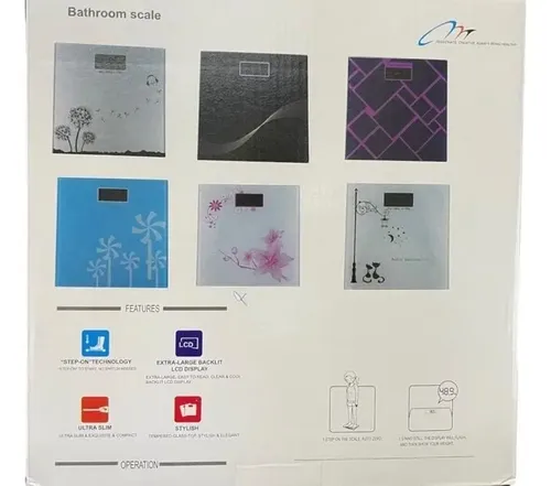 Balanza Personal Digital De Baño Con Diseños Color Celeste