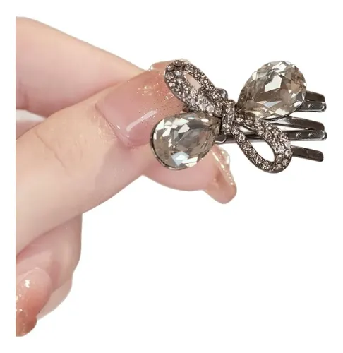 Pinza Lateral Para El Pelo Con Lazo Y Diamantes De Imitación
