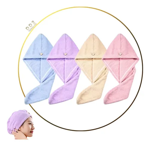 Gorro Toalla Turbante Microfibra Seca Pelo Rápido Animales