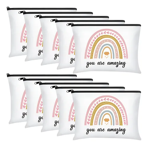 Bolsas De Maquillaje Chunful Inspiradoras De Lona, 10 Unidad