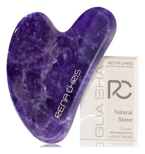 Gua Sha Facial Rena Chris Amatista Masajeador Rostro Morado