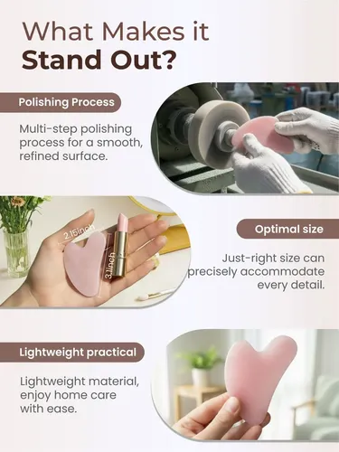 Techo Facial Gua Sha Para Herramientas, Color Rosa Jade, 8 X