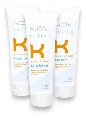 Kit Native Keratina Nov  Shampoo + Balsam + Nutrición Pomo
