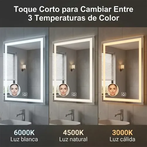 Dyc Espejo Luz Led Touch Pared Tocador Baño Vestidor 3