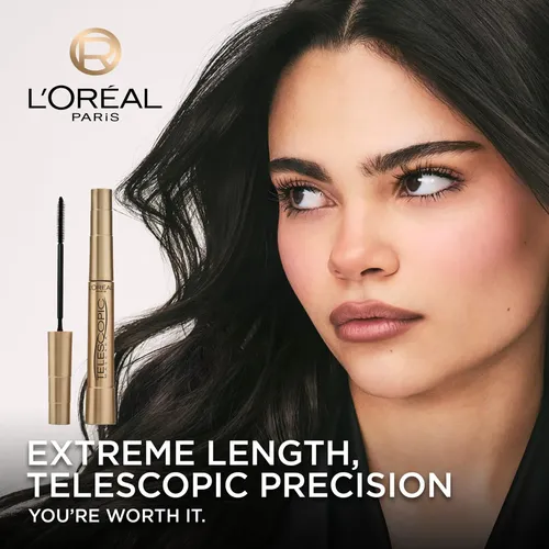 Máscara Telescópica L’oreal Paris, Color Negro Carbón, 0.27  Negro
