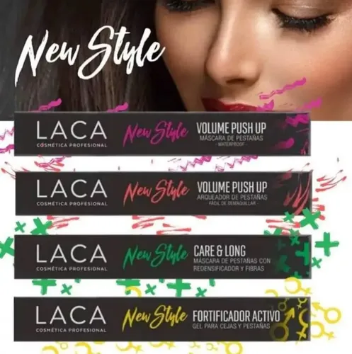 Máscara de Pestañas Laca New Style Volume Push Up Voluminizadora Negra a Prueba de Agua
