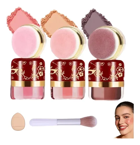 Set De Rubor Lazy De 3 Piezas, Para Todos Los Tonos De Piel