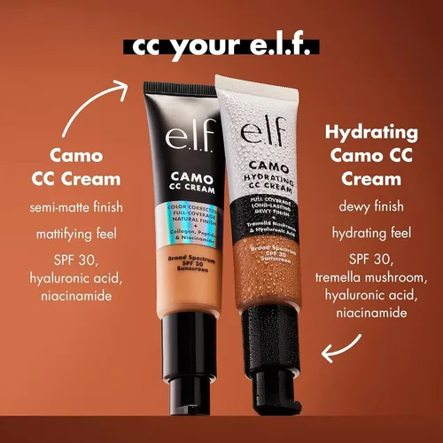 Base Cc Hidratante Spf30 Vegana E.l.f. Camo Fair125c