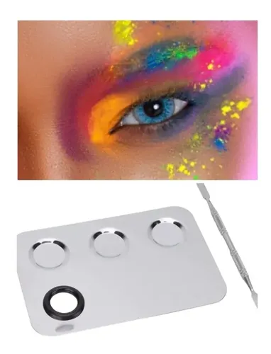 Paleta Mezcladora Espátula De Acero Colorimetría Maquillaje