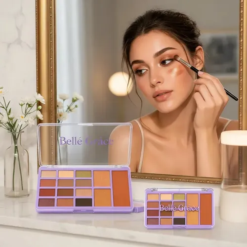 Paleta Sombras De Ojos Iluminador Y Contorno Maquillaje Rostro 2 Veoquiero