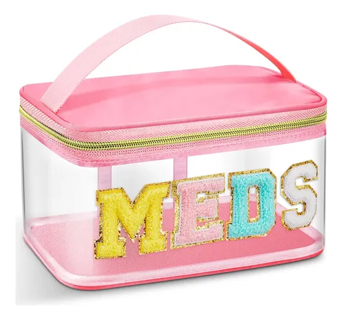 Bolsa De Cosméticos Geetery Chenille Letter Pink Nylon 23×15