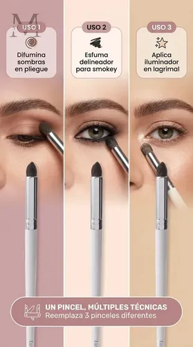 Pincel Maquillaje Ojos Pinito Difumina Melody Scher Blanco