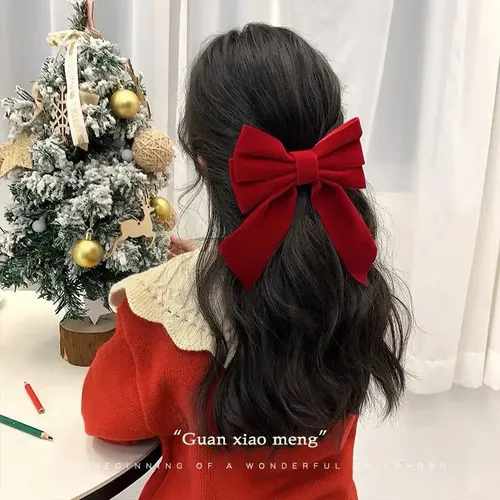 Horquilla Con Lazo Para Niñas, Serie Burgundy Princess