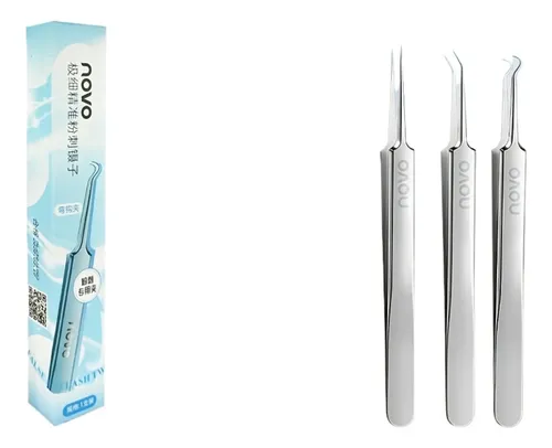 Pinzas Puntos Negros Ultrafina Precisión Acero Cejas Plateado Blackhead