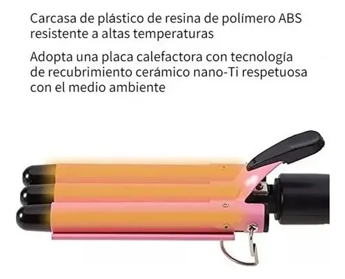 . 22mm Waflera Cabello Tenazas 3 Rizadora De Pelo W.g