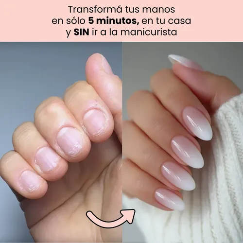 Press On Almendra Baby Boomer 24 Uñas Postizas Autoadhesivas
