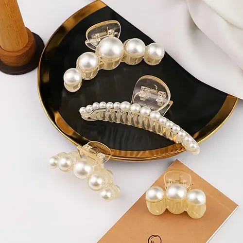 K Pinzas Grandes For El Pelo Con Forma De Perla, 4 Unidades