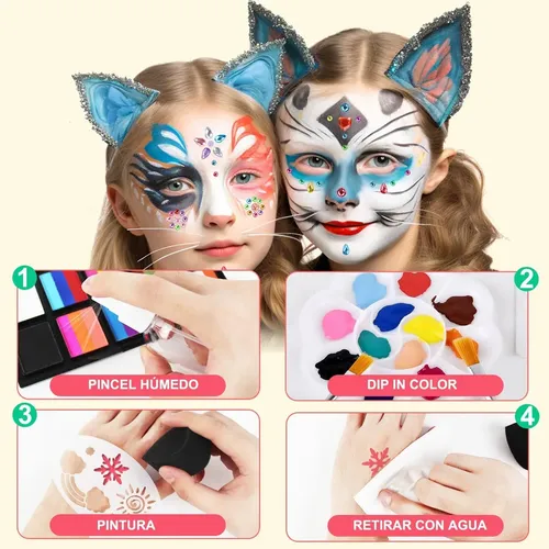 .mx Maquillaje Corporal Base Agua Kit Con Pintacarita 26/