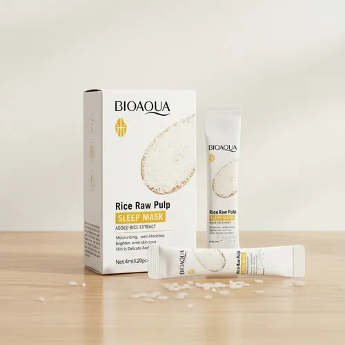 Mascarilla Facial Nocturna De Arroz Bioaqua X20 Sobres Crema Todo Tipo De Piel