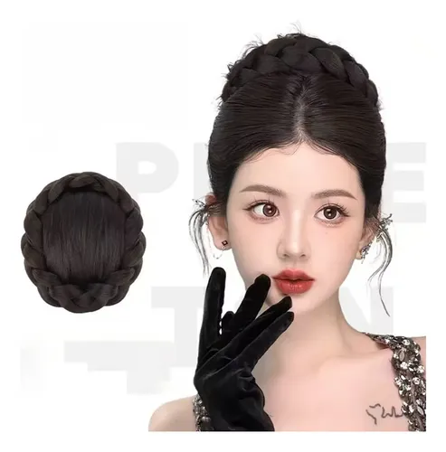 (b) Pelucas Con Moño, Extensiones De Cabello, Peluca Casual