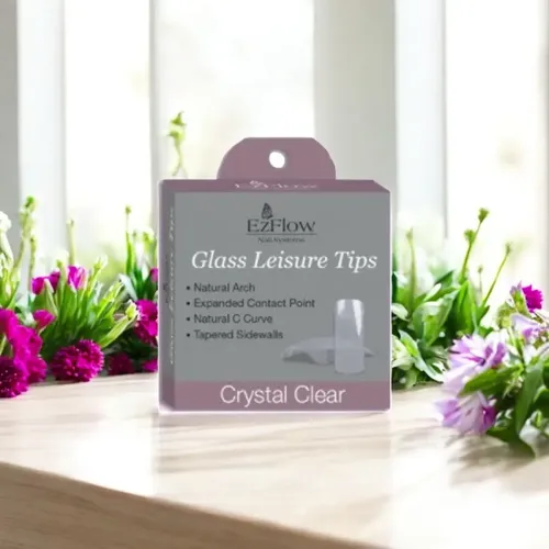 Tips de Uñas Acrílico Transparente Brillante Liso EzFlow 10 Unidades